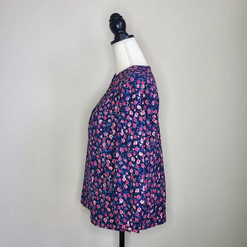 J. Crew Popover Floral Blouse XS